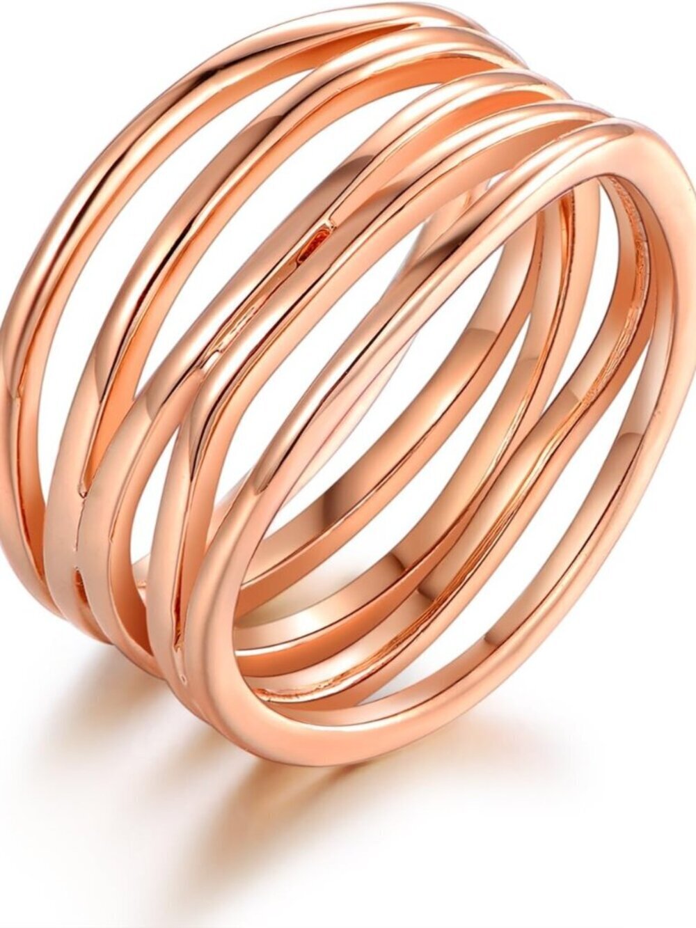 18K Gold Plated Statement Rose Gold Ring Women Trendy Bold Ring Made in Brazil